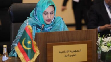 وزيرة الشؤون الاجتماعية والطفولة والأسرة الناها هارون الشيخ سيديا خلال خطابها اليوم